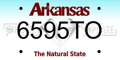 6595TO Arkansas License Plate