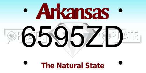 6595ZD Arkansas License Plate