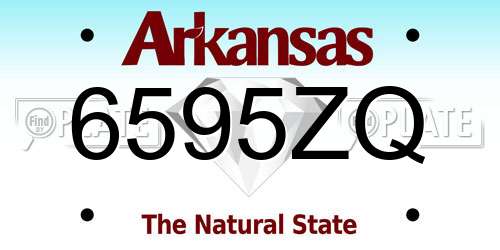 6595ZQ Arkansas License Plate
