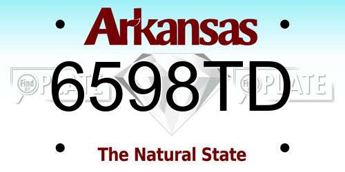 6598TD Arkansas License Plate