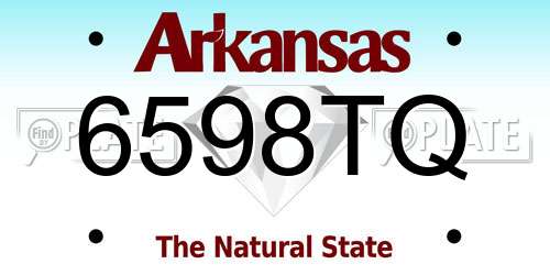 6598TQ Arkansas License Plate