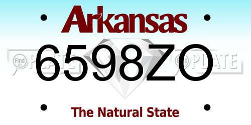 6598ZO Arkansas License Plate
