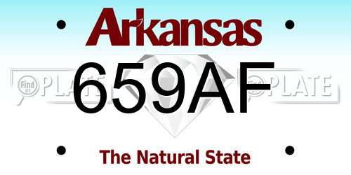 659AF Arkansas License Plate