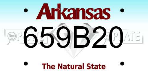 659B20 Arkansas License Plate
