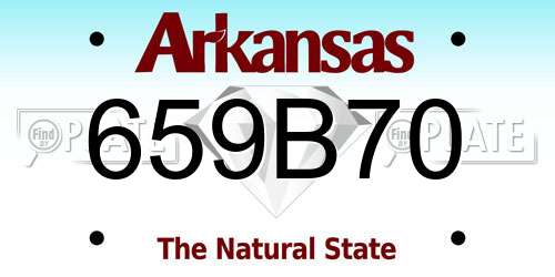 659B70 Arkansas License Plate