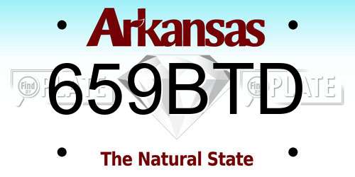 659BTD Arkansas License Plate