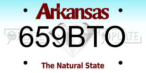 659BTO Arkansas License Plate