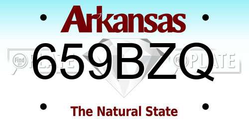 659BZQ Arkansas License Plate
