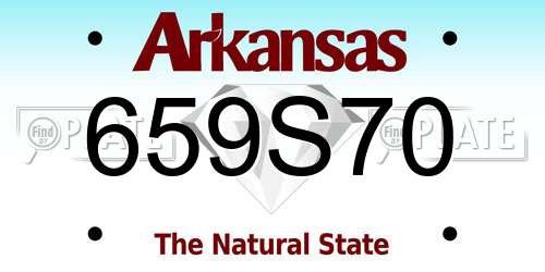 659S70 Arkansas License Plate