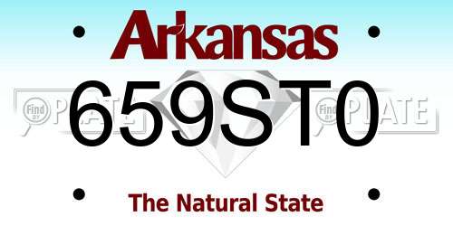 659ST0 Arkansas License Plate