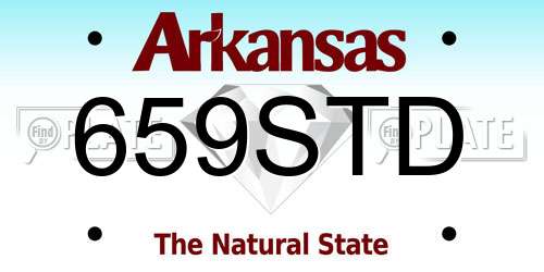 659STD Arkansas License Plate