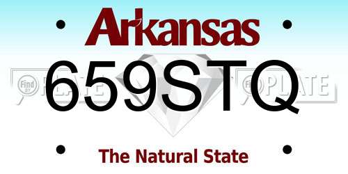 659STQ Arkansas License Plate
