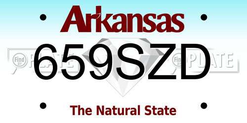 659SZD Arkansas License Plate
