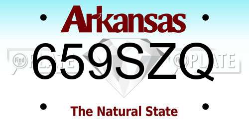 659SZQ Arkansas License Plate