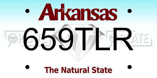 659TLR Arkansas License Plate
