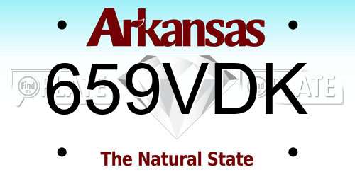 659VDK Arkansas License Plate
