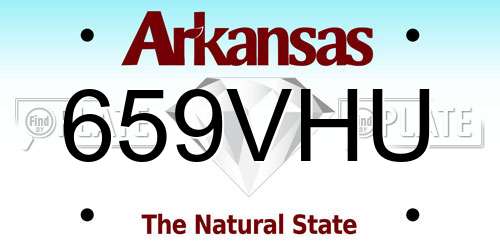 659VHU Arkansas License Plate
