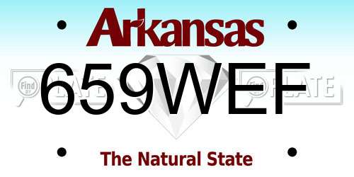 659WEF Arkansas License Plate
