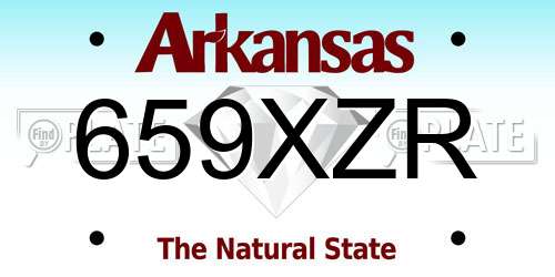 659XZR Arkansas License Plate