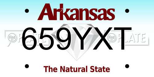 659YXT Arkansas License Plate
