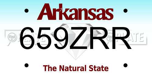 659ZRR Arkansas License Plate