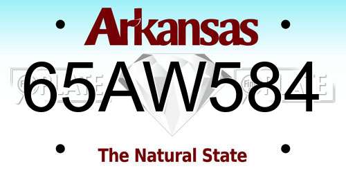 65AW584 Arkansas License Plate