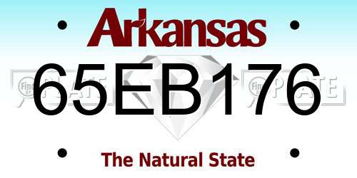 65EB176 Arkansas License Plate