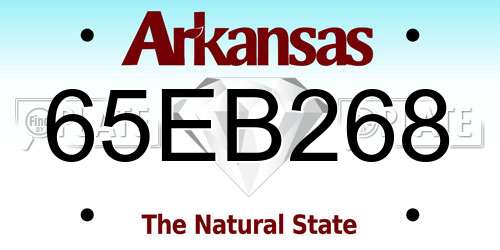 65EB268 Arkansas License Plate