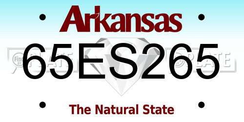 65ES265 Arkansas License Plate