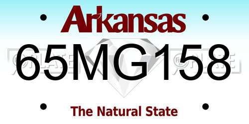 65MG158 Arkansas License Plate