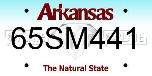 65SM441 Arkansas License Plate