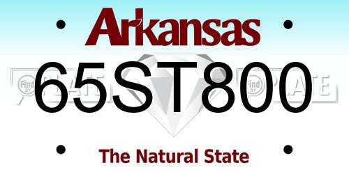 65ST800 Arkansas License Plate