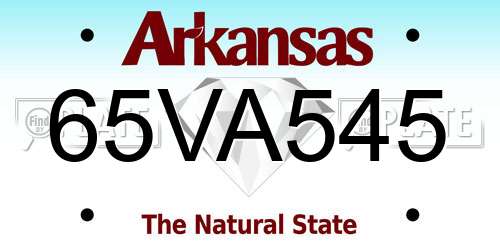 65VA545 Arkansas License Plate