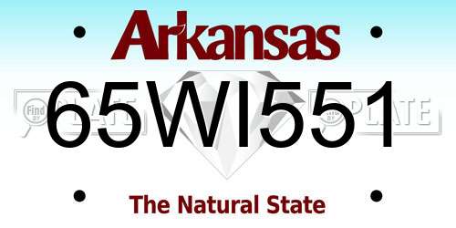 65WI551 Arkansas License Plate