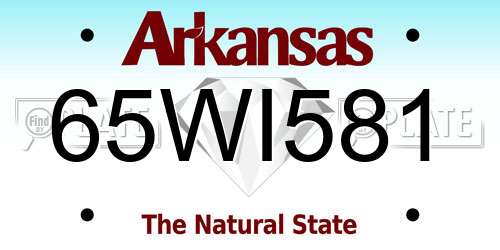 65WI581 Arkansas License Plate
