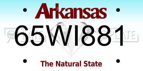 65WI881 Arkansas License Plate