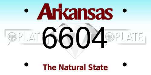 6604 Arkansas License Plate
