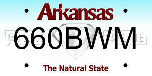 660BWM Arkansas License Plate
