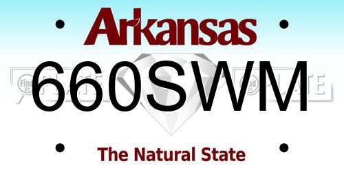 660SWM Arkansas License Plate