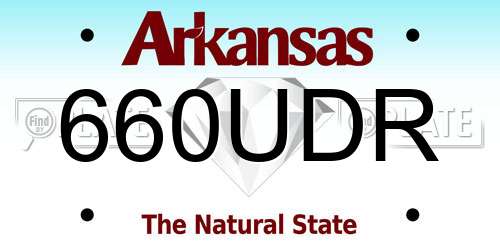 660UDR Arkansas License Plate