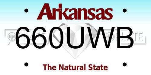 660UWB Arkansas License Plate