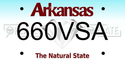 660VSA Arkansas License Plate