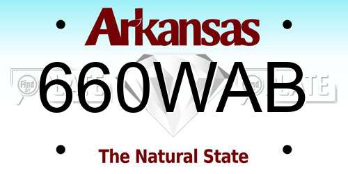 660WAB Arkansas License Plate