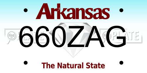 660ZAG Arkansas License Plate