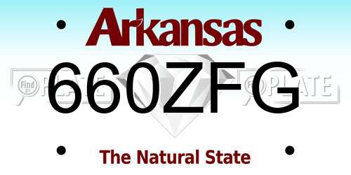 660ZFG Arkansas License Plate