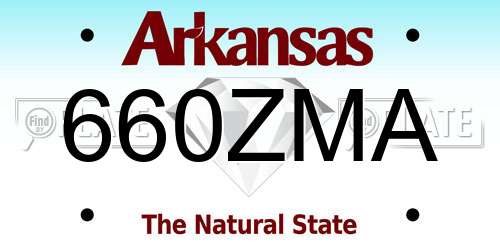 660ZMA Arkansas License Plate