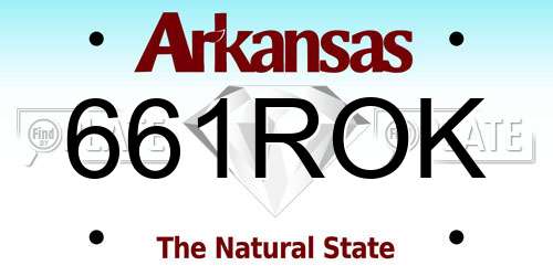 661ROK Arkansas License Plate