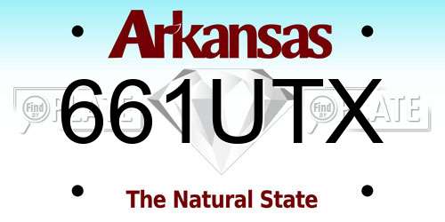 661UTX Arkansas License Plate