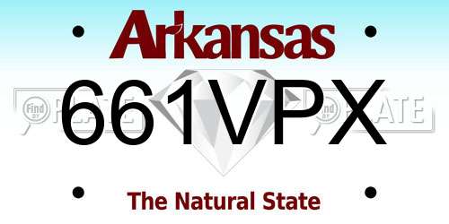 661VPX Arkansas License Plate