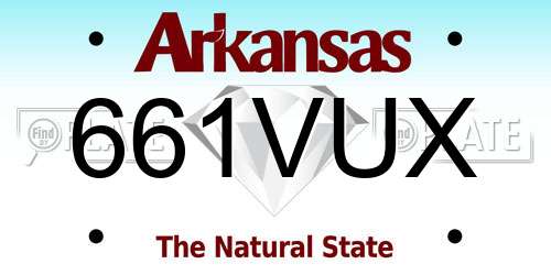 661VUX Arkansas License Plate
